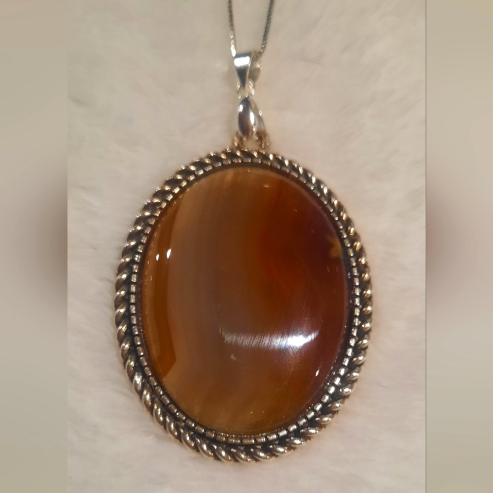 Lake Superior Agate Stone Rock Necklace